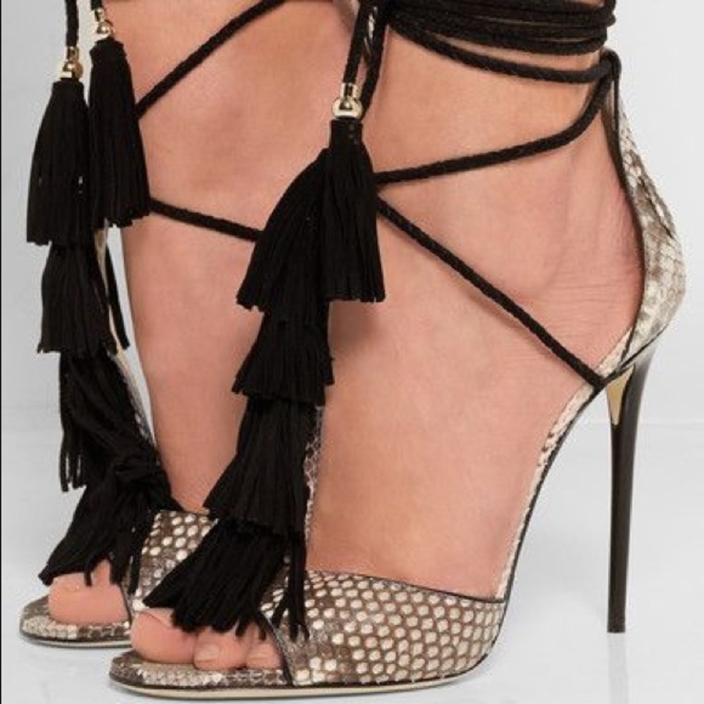 JimmyChoo leather print sandal.